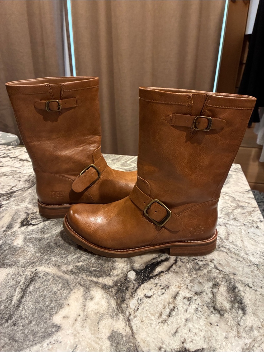 FRYE AND CO. Brown Leather Mid-Calf Lace-Up Boots - Picture 6 of 6